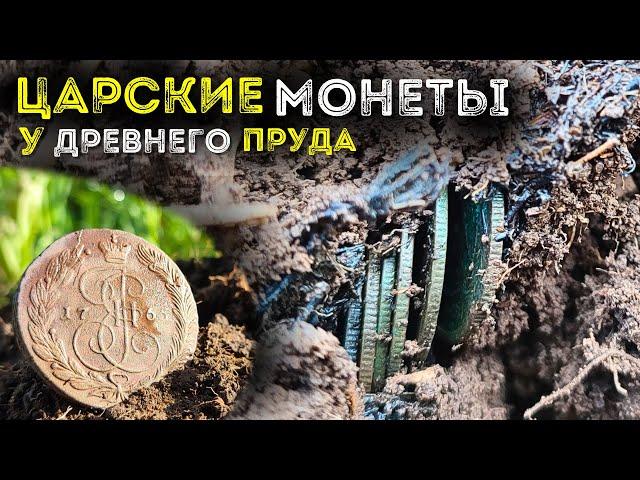 Царские монеты у древнего пруда Активный коп монет 2024