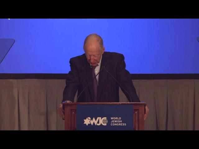 Lord Rothschild (Jacob) accepts the WJC Theodor Herzl Award