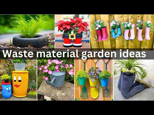 Waste material garden | Upcycling ideas for the garden| planter using waste material #ashgardenideas