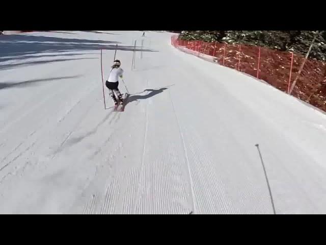 Mikaela Shiffrin frame by frame video of quick slalom turns