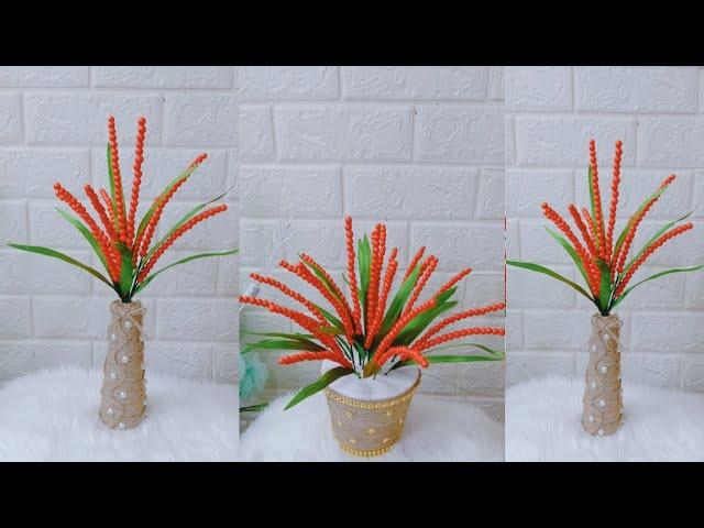 Design Flowers from Pearl Foam and Satin Ribbons || Bunga Mutiara Busa dan Pita Satin
