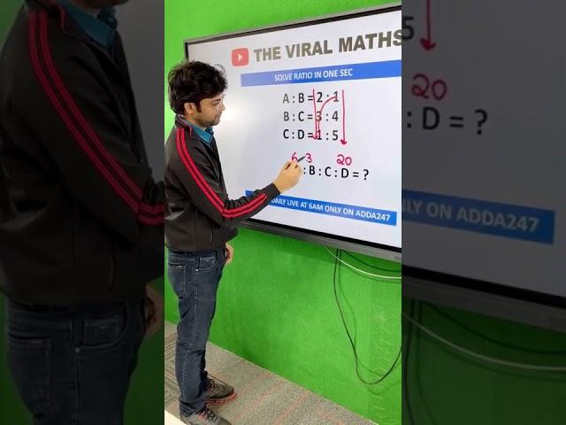 Solve Ratio a:b:c:D in just 1 second #viralmaths #navneetsir #adda247