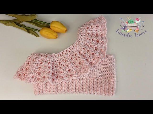 WOW!!! HERMOSA BLUSA DE OLANES TEJIDA A CROCHET FÁCIL Y RAPIDO PASO A PASO PATRÓN DE GANCHILLO