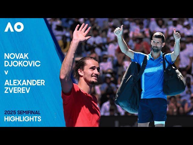 Novak Djokovic v Alexander Zverev Highlights | Australian Open 2025 Semifinal