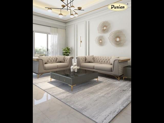 Durian Furniture - Theodora Premium Velvet Sofa Set. #durianforhome #luxuryfurniture #sofa