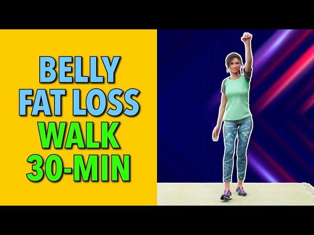 30-minute Walking Cardio Exercise – Standing Belly Fat Loss