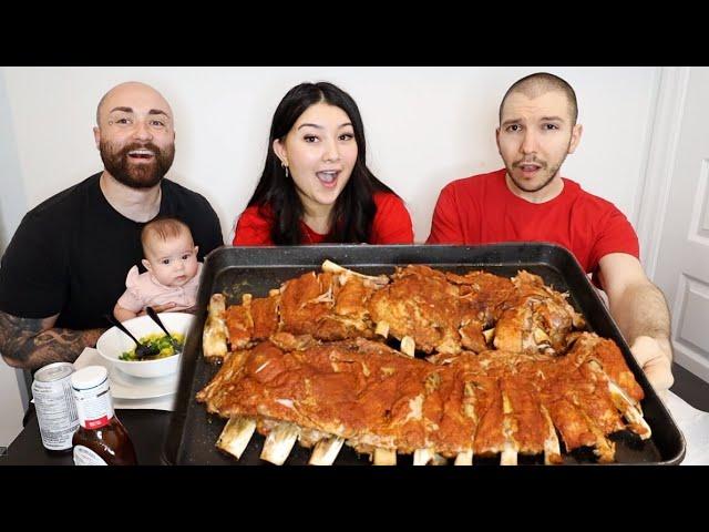 Fall-Off-the-Bone Pork Ribs Mukbang   Ft. Nikocado Avocado