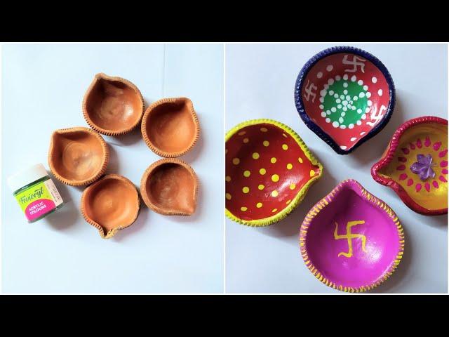 5 Easy Diya Decoration At Home | Diwali 2020 | Rinks Crafts