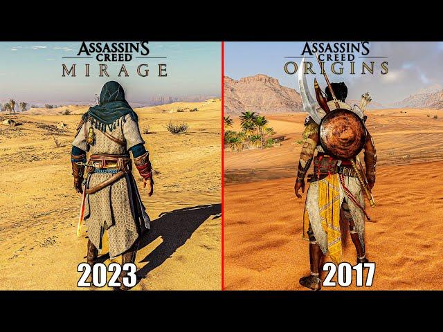 ASSASINS CREED MIRAGE VS ASSASINS CREED ORIGINS Physics & Detail Comparison 4k60fps