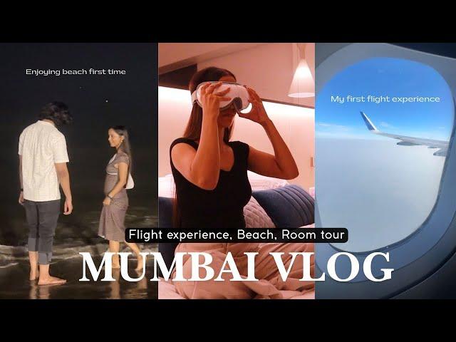 Mumbai Vlog || My First Flight Experience ️ || Room tour, beach, food & much more || Gulguli Singh