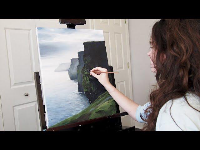 I painted an Irish landscape | oil painting time lapse ️