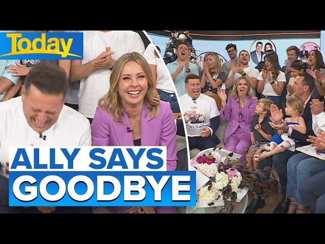 Ally's tears during final Today appearance, with husband and kids | Today Show Australia