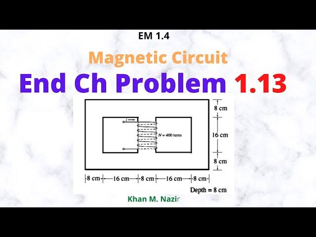 Magnetic Circuits || Core with Three Legs  || End Ch Q 1.13 (Chapman)