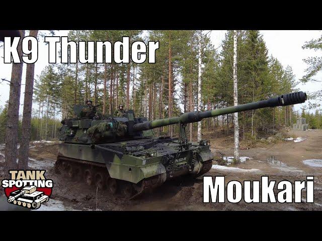 K9 Thunder Moukari Departure After Fire Mission - 155 mm Howitzer SPG Finnish Army [4K]