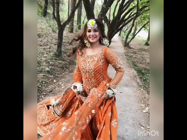 Beautiful Bridal Look Orange Dress ||Mehndi bride Look #Short