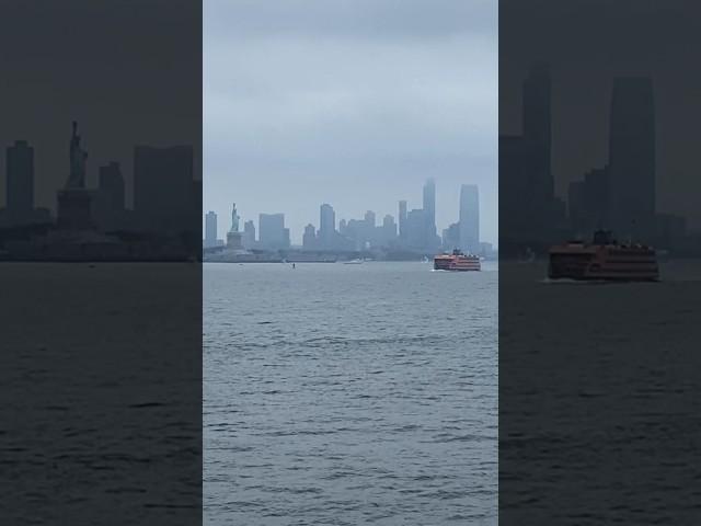 Rainy day ferry ride to see Lady liberty #shorts #citylife #explorer #nyc