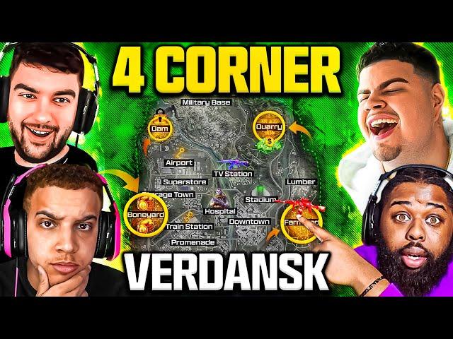 The 4 CORNER CHALLENGE on NEW Warzone Verdansk!