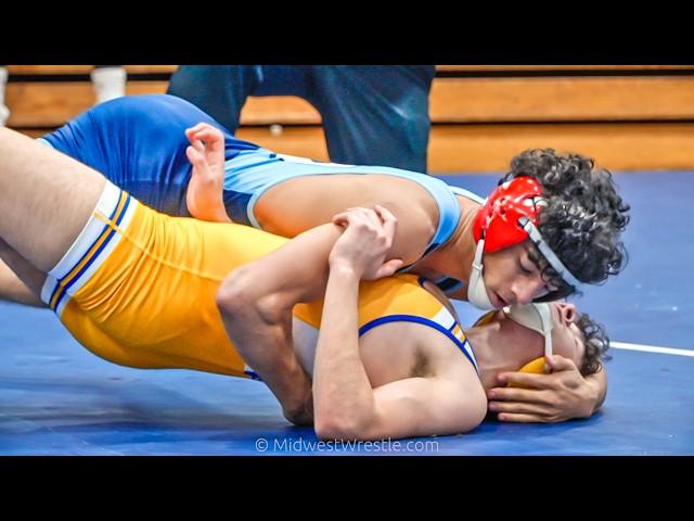 132 – Nabiel Rosario {G} of DePaul College Prep IL vs Efrain Heredia {R} of De La Salle Institute IL