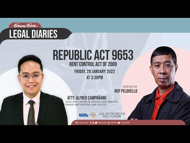 Rent Control Act of 2009 (R.A. 9653) | Legal Diaries | #KalingangKatribu