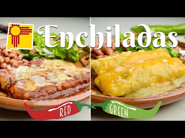 HOW TO MAKE RED & GREEN ENCHILADAS WITH HATCH CHILE: Delicious Cheese & Chicken Enchilada Recipes