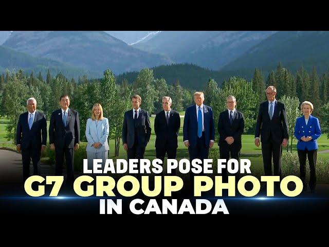 Leaders pose for G7 group photo in Canada | Trump | Macron | Meloni | Careny | Starmer | USA