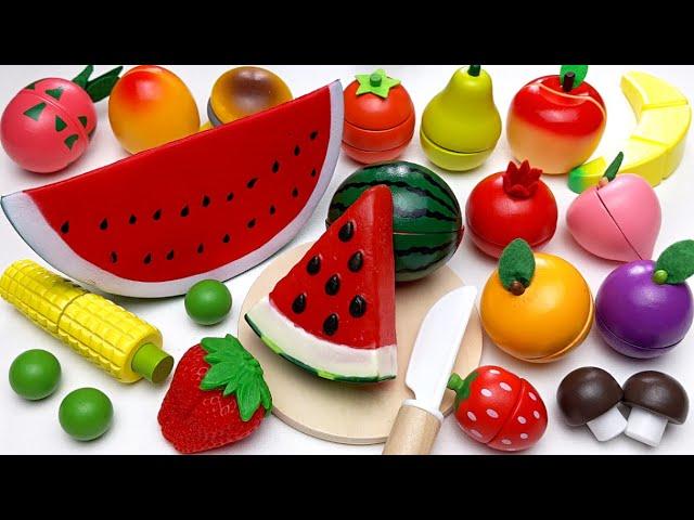 1 HOUR Cutting Wooden Fruit and Vegetable/ ASMR no talking