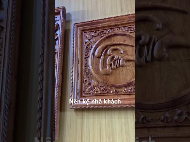 Combo tranh cha mẹ và chữ tâm nên kệ nhà khách #tranhgo #tranhgohuyentien