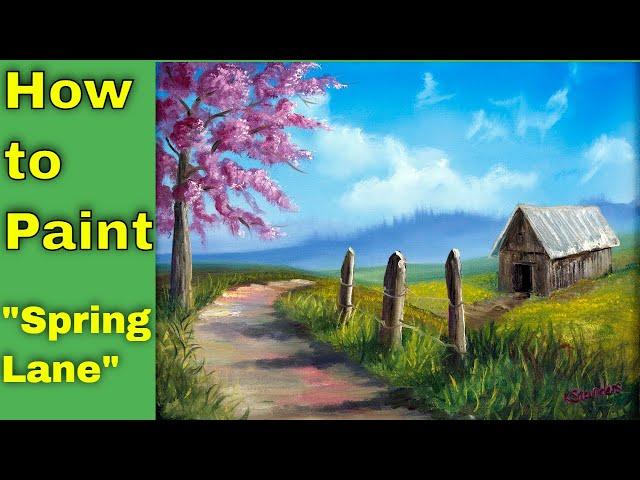 How to Paint in Oils: "Spring Lane" - paint and sip at home tutorial