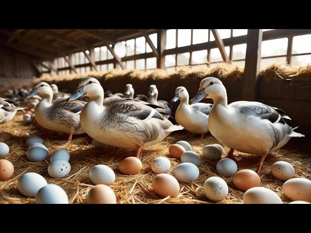 Raising Ducks for Eggs for Business - Harvesting Eggs & Feeding Ducks.