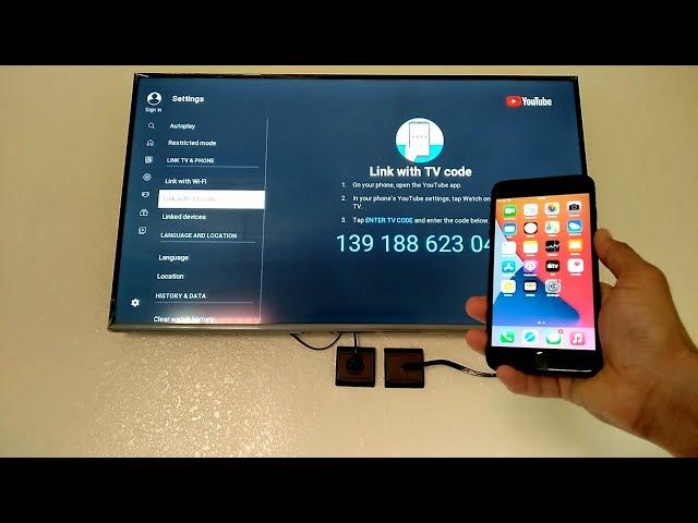 Watch YouTube on TV with a TV code iPhone / Android / Samsung Smart TV