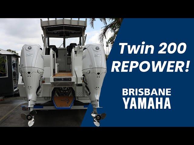 Twin Yamaha 200hp repowers on a Sailfish Catamarans