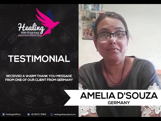 Testimonial Video of our Client Amelia D'souza