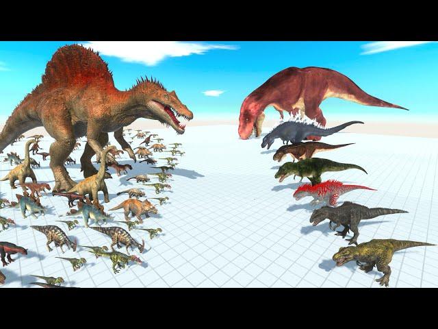 Spinosaurus VS T Rex - Dinosaurs Team Fight Tyrannosaurus Rex Evolved