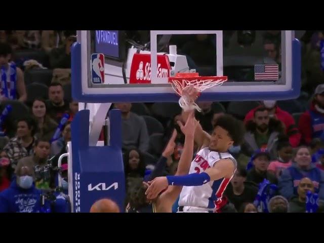 Cade Cunningham with the chasedown BLOCK on Aaron Gordon!