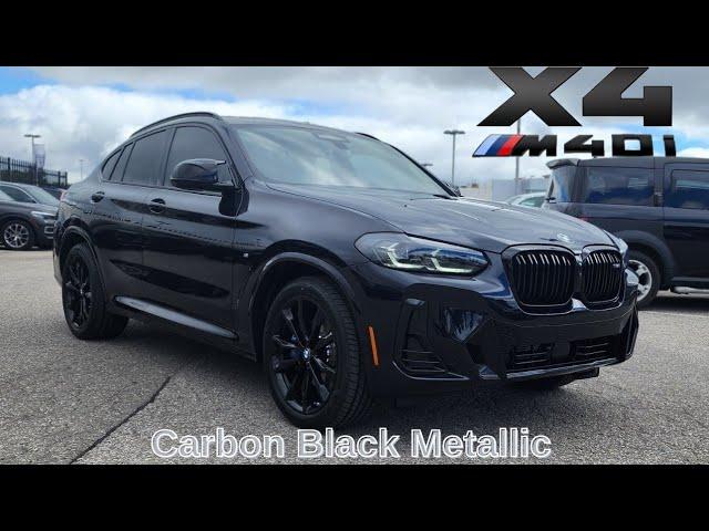 NEW ARRIVAL! 2025 BMW X4 M40i Carbon Black Metallic on Black Vernasca #bmw #x4 #g02