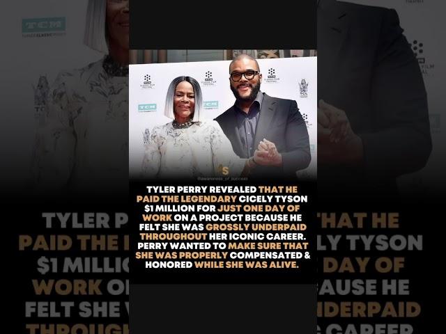 did u know" Tyler Perry once Paid Cicely Tyson $1M for 1 Day of Work to Honor Her Legacy #trending