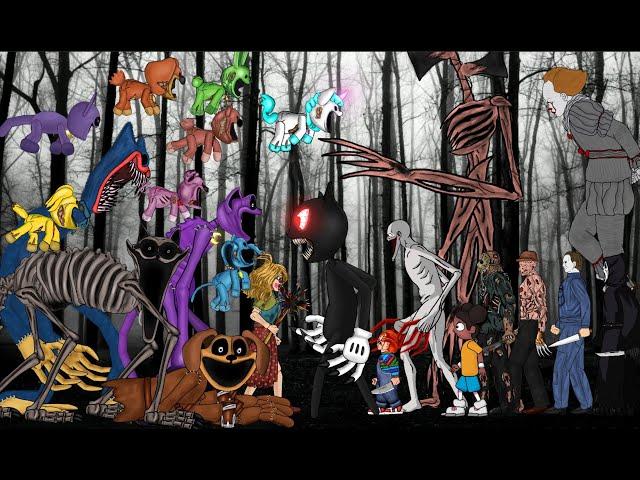 Catnap, Dog Day, Huggy Wuggy, vs Jason team, Scp096, Siren Head, Cartoon Cat. Full Animation.Dc2.