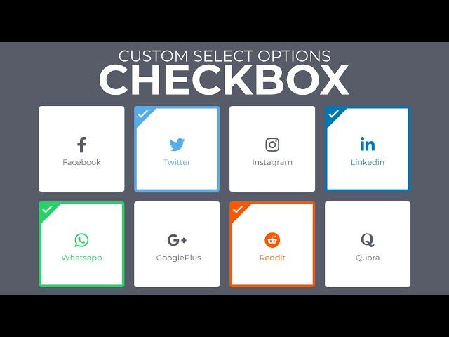 Custom Select Options Checkbox using HTML and CSS  -- Custom Checkbox