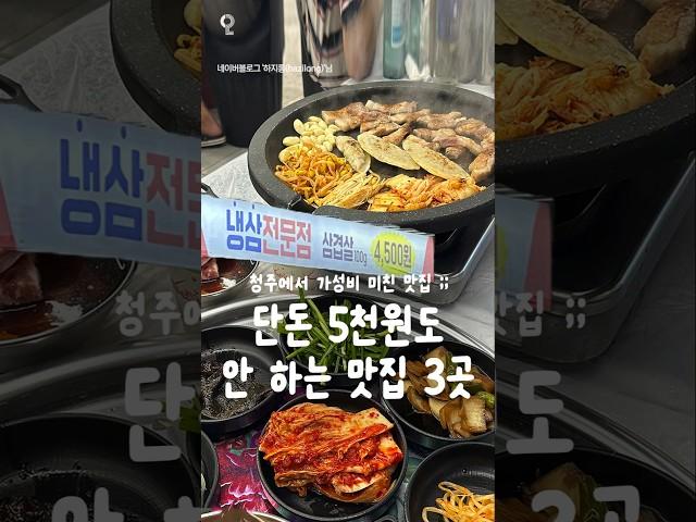 물가반영 안 된 역대급 청주맛집 3곳!! #청주 #청주맛집