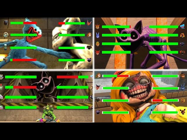 Top 5 Poppy Playtime Chapter 3 vs FNaF Fight Animations WITH Healthbars