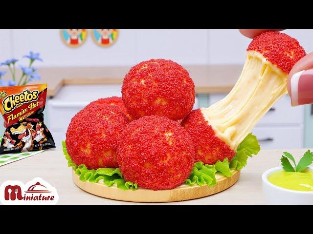 So Cheesy!  Miniature Cheetos Octopus Fried Cheese Balls Recipe | ASMR Mini Cooking