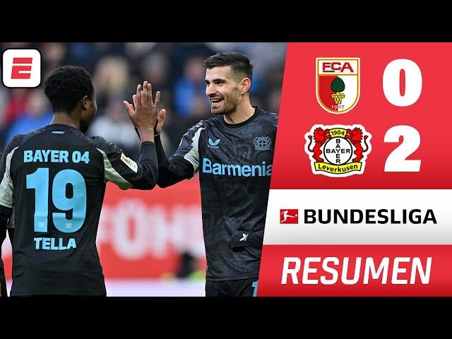 BAYER LEVERKUSEN GANÓ 2-0 vs Augsburg y se ACERCA al BAYERN MUNICH | RESUMEN | Bundesliga