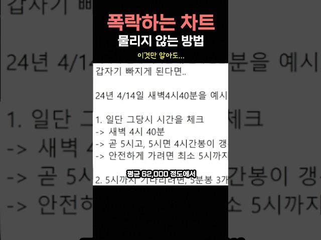 폭락장에서 물리지 않는 방법 공개합니다! 이것만 알아도 본전은 갑니다! #월수입1억#비트코인#코인선물#코인단타