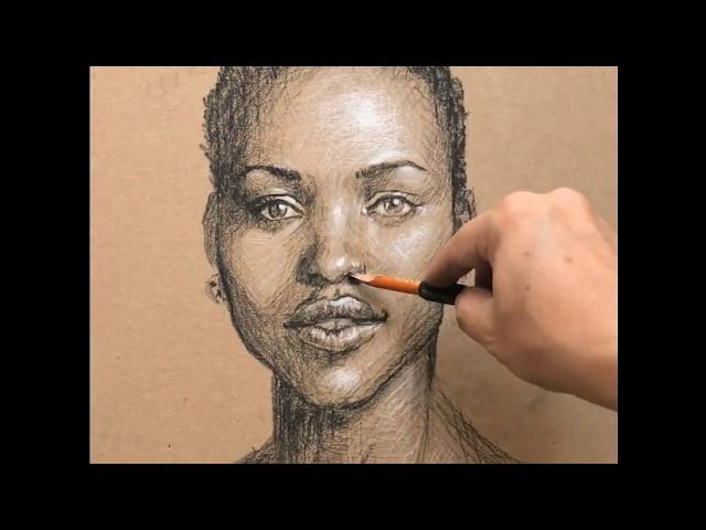 Charcoal Speed Drawing - Lupita Nyong'o