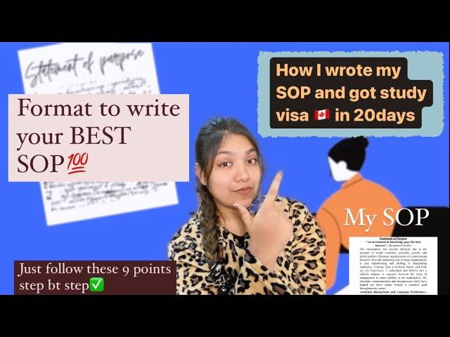 How to write Perfect SOP for Canada study visa || Got my canada study visa in 20 days ||