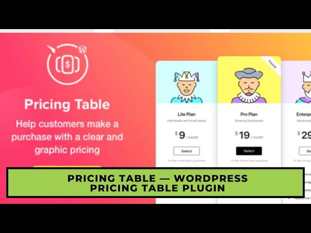 Pricing Table — best WordPress Plugin 100% best GPL plugin |  Installation guide | download free