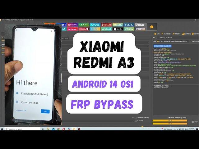 Xiaomi Redmi A3 (blue) frp bypass /unlock tools