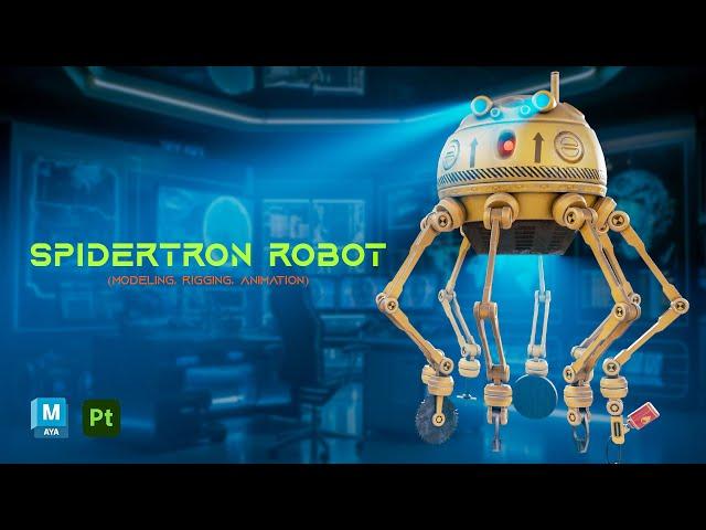 Spidertron Robot || Autodesk Maya + Substance 3D Painter || #3d