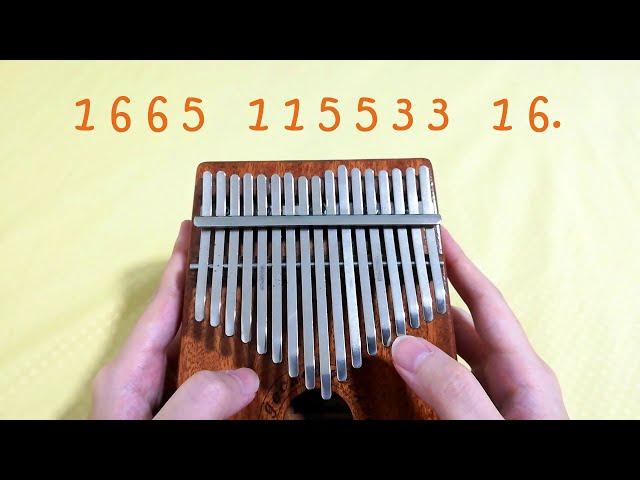 Coldplay  - Yellow Kalimba Easy Tutorial with number notes