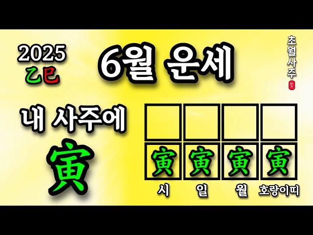 [6월운세] 내 사주에 인(寅)이 있으면, 임오월에는?